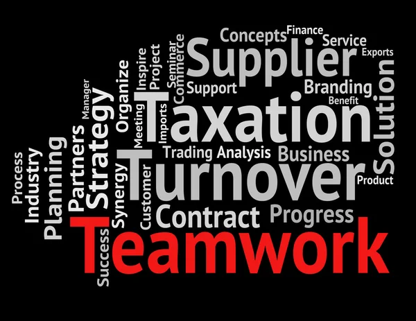 Teamwork Word Represents Text Teams And Networking — Stockfoto