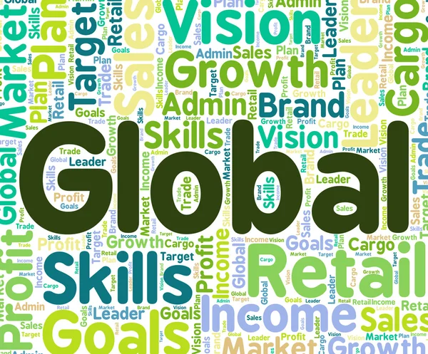Global Word Indicates Earth Wordcloud And Wordclouds — Stock Photo, Image