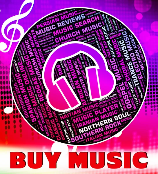 Buy Music Indicates Sound Track And Acoustic — Zdjęcie stockowe