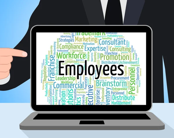 Employees Word Represents Member Of Staff And Breadwinner — Stockfoto
