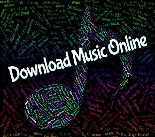 Descargar Música Online Representa Sitio Web Y Audio —  Fotos de Stock