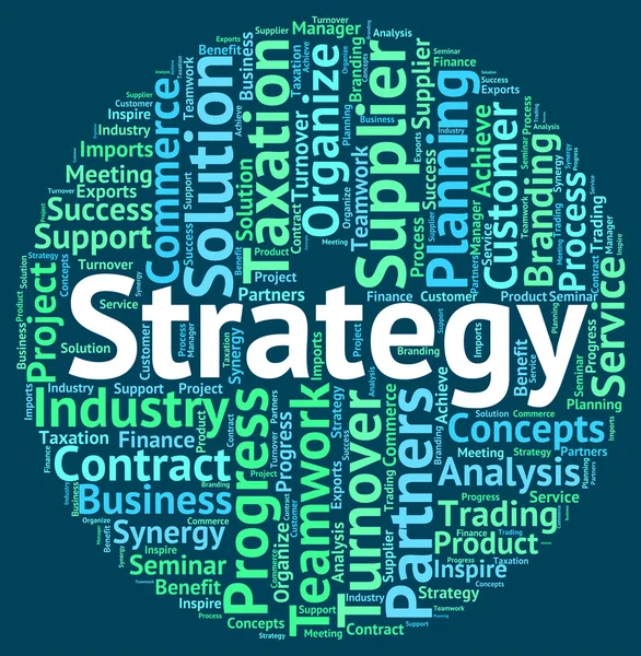 Strategy Word Represents Strategies Tactics And Solutions — Stock fotografie