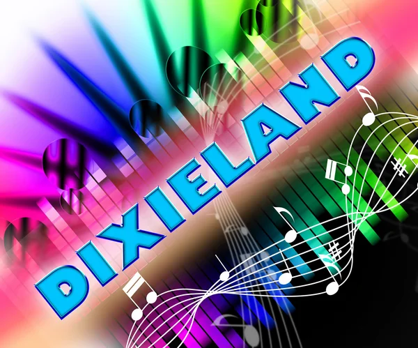 Dixieland Music Represents New Orleans Jazz And Acoustic — Zdjęcie stockowe