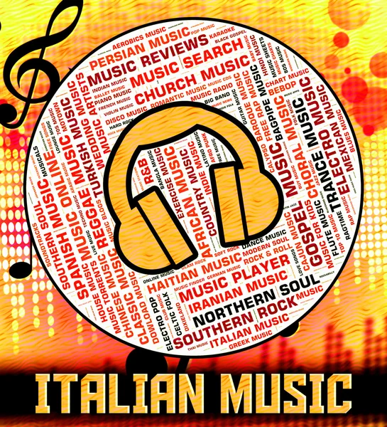 Italian Music Indicates Sound Tracks And Audio — Stockfoto