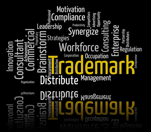 Trademark Word Shows Brand Name And Insignia — Stockfoto