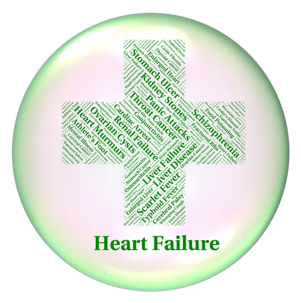 Heart Failure Shows Ailments Hf And Attack — Stok fotoğraf