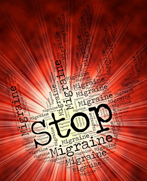 Stop Migraine Represents Warning Sign And Control — Stock Photo, Image