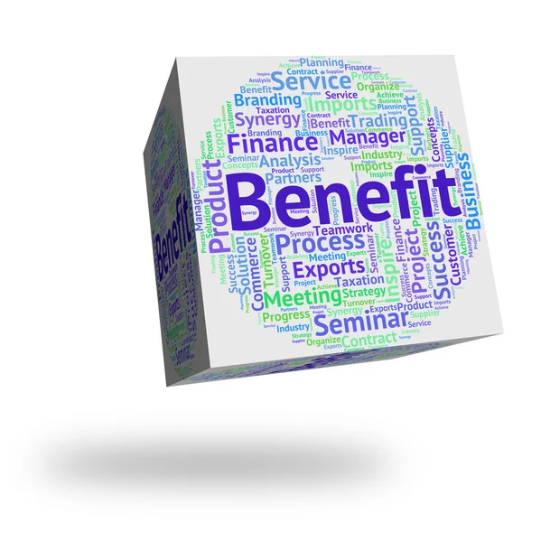 Benefit Word Shows Reward Benefits And Compensation — Stock Photo, Image