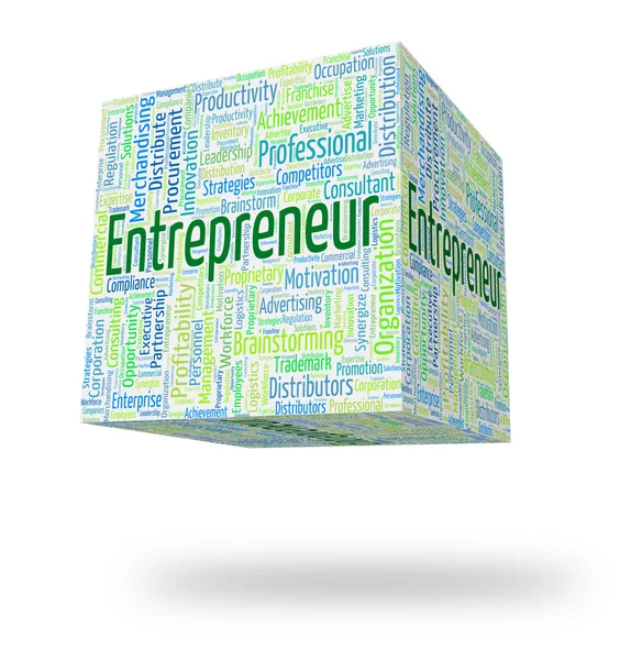 Entrepreneur Word Indicates Business Person And Businessman — Stock Fotó