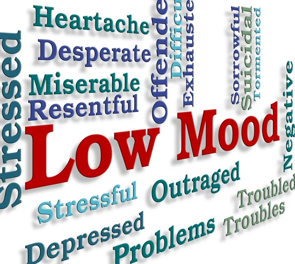 Low Mood Means Broken Hearted And Despairing — Stock Photo, Image
