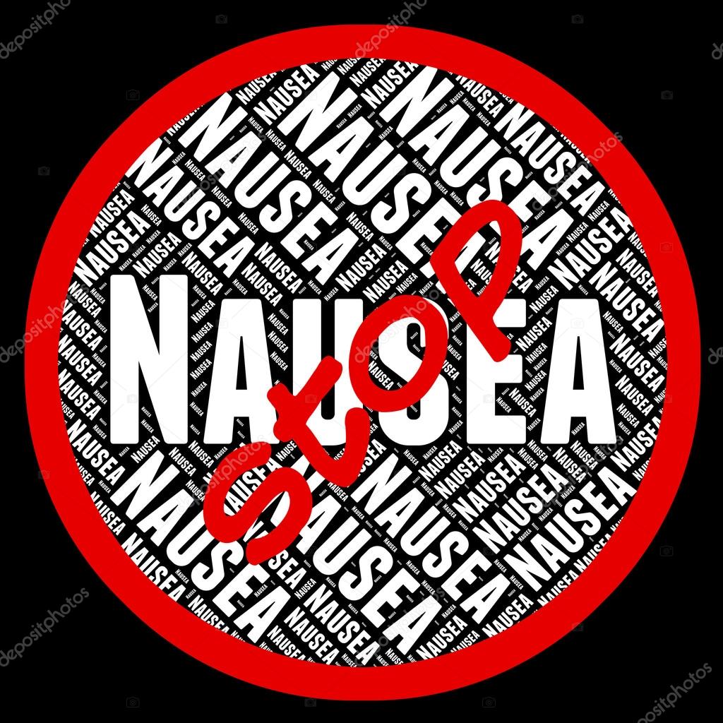Stop Nausea Indicates Travel Sickness And Gagging