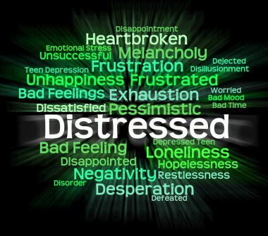 Distressed Word Shows Distressing Desperate And Wordcloud