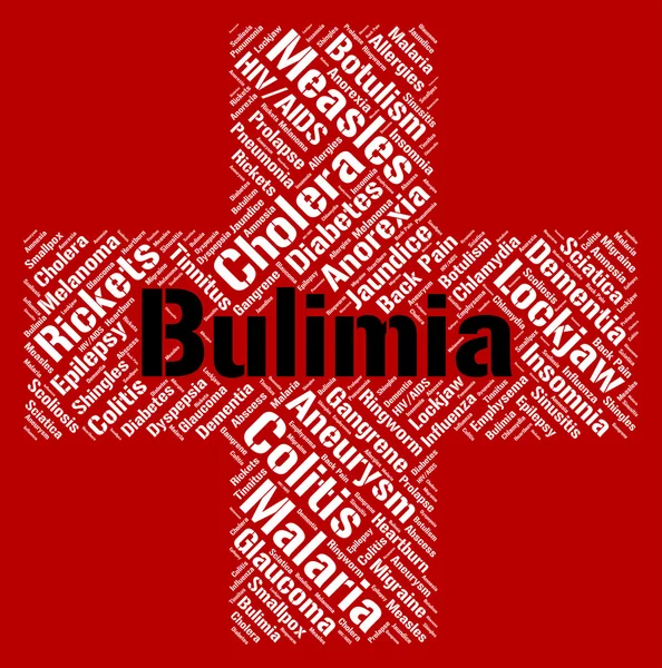 Bulimia Word Means Binge Vomit Syndrome And Affliction — Stockfoto