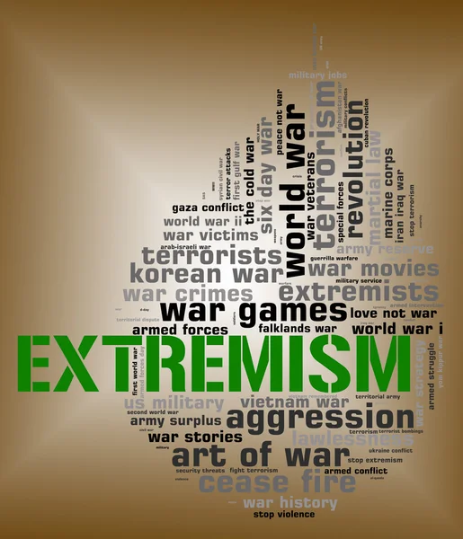 Extremism Word Shows Military Action And Activism — Stok fotoğraf