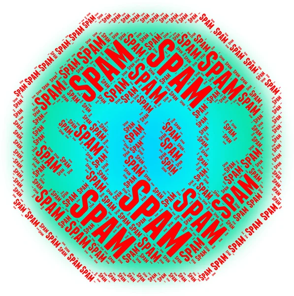 Stop Spam muestra restricción y precaución no deseadas —  Fotos de Stock