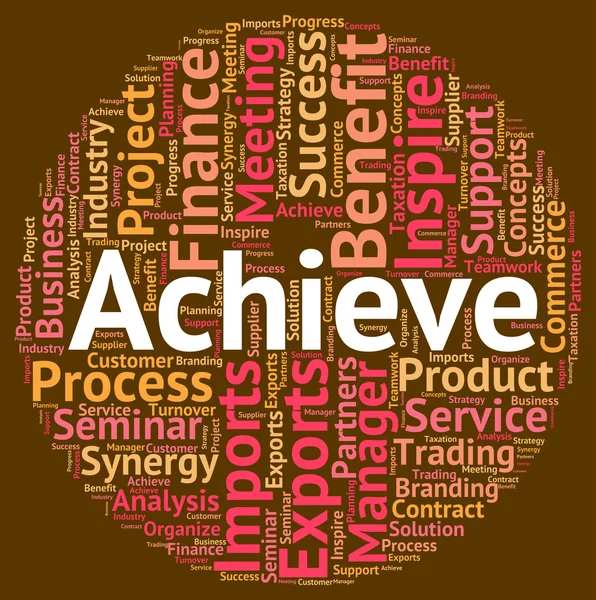 Achieve Word Indicates Achieving Achievement And Victory — Stockfoto