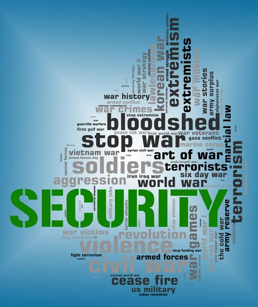 Security Word Shows Encrypt Password And Wordcloud — Stock Photo, Image