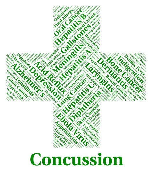 Concussion Illness Means Lose Consciousness And Affliction — Stock Photo, Image