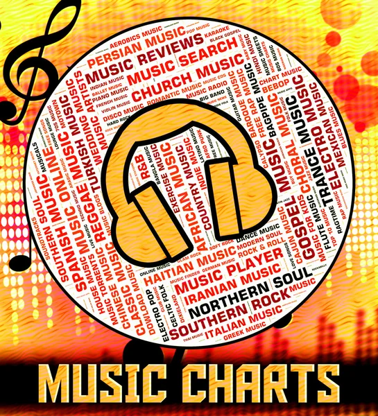 Chart Music Represents Top Twenty And Audio — ストック写真