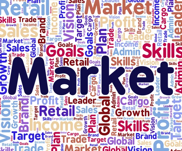 Market Word Means Mart Wordclouds And Wordcloud — Stock fotografie