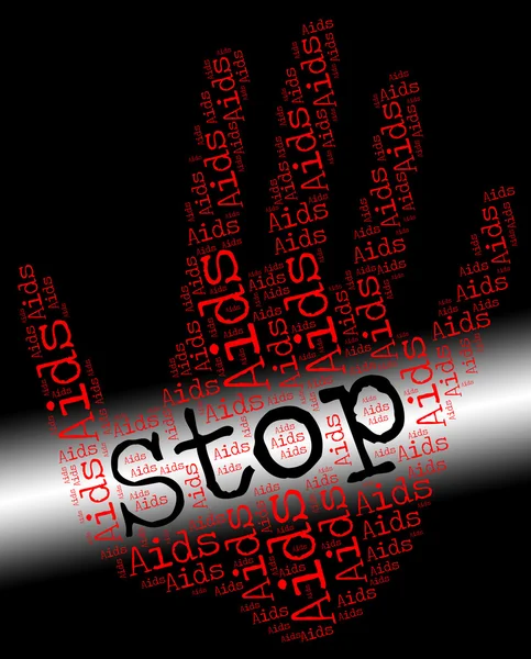 Stop Aids Indicates Human Immunodeficiency Virus And Caution — Stock Fotó
