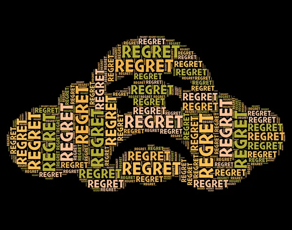 Regret Word Means Apologetic Rue And Wordclouds — Stok fotoğraf