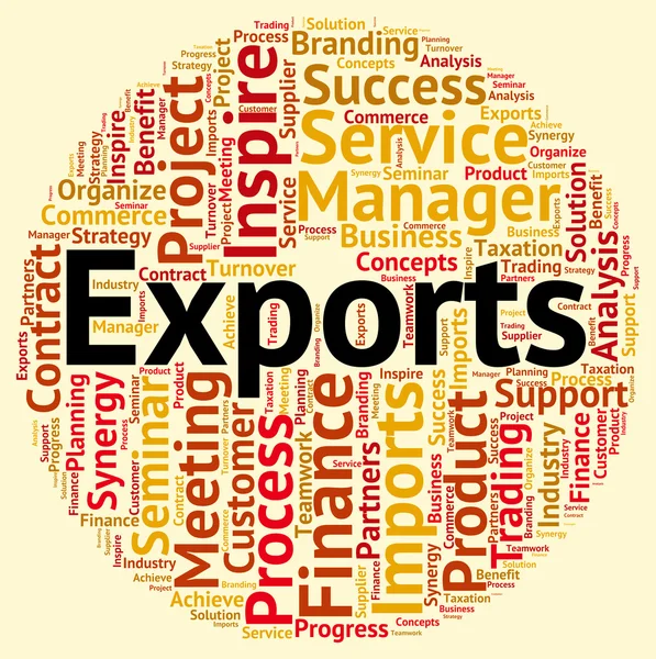 Exports Word Shows International Selling And Exporting — 图库照片