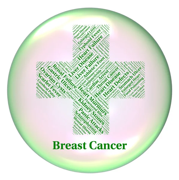 Breast Cancer Represents Mammary Gland And Ailments — Stock Photo, Image