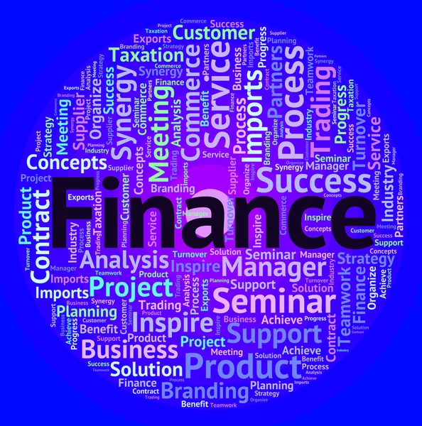 Finance Word Shows Text Accounting And Business — Stockfoto