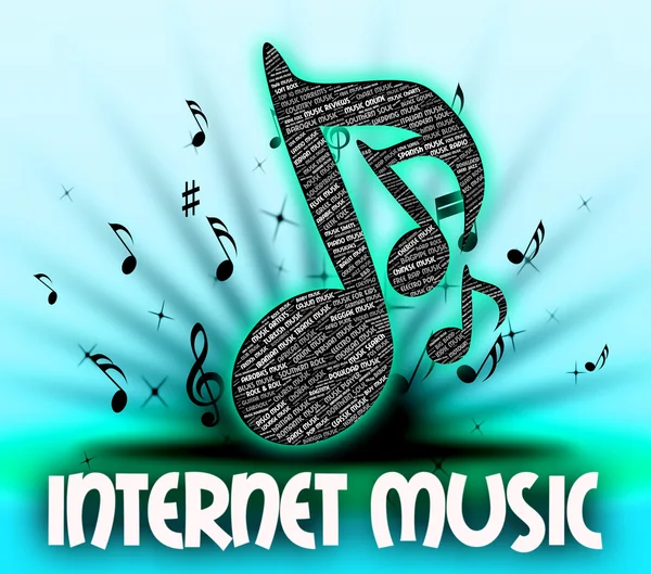 Internet Music Means World Wide Web And Acoustic — Stockfoto