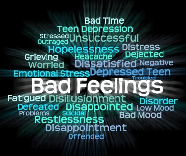 Bad Feeling Indicates Hatred Rancor And Wordcloud clipart