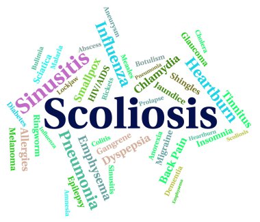 Scoliosis Word Means Poor Health And Ailments clipart