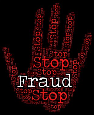 Stop Fraud Means Warning Sign And Con clipart