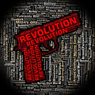 Revolution Word Shows Coup Dtat And Defiance clipart