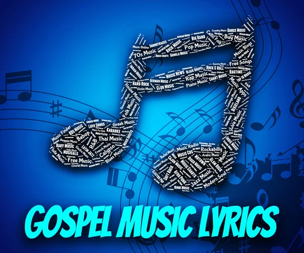 Gospel Music Lyrics Represents Christian Teaching And Evangelist — Stock Photo, Image