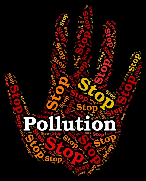汚染を表す大気汚染と注意を停止します。 — ストック写真
