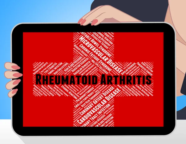 La artritis reumatoide representa la mala salud y la artritis aguda — Foto de Stock