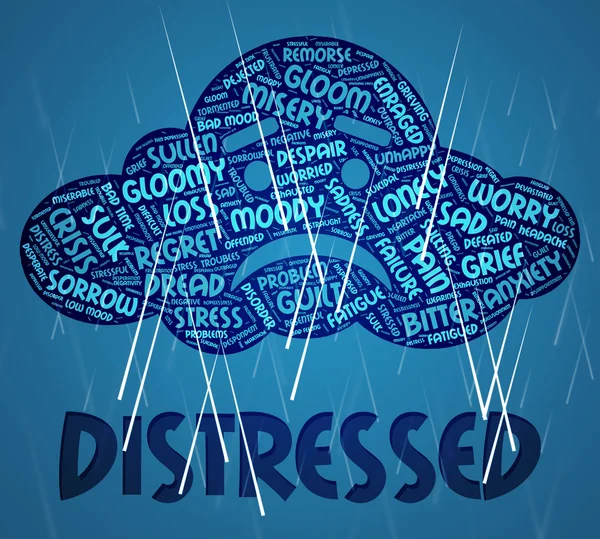 Distressed Word Means Worked Up And Anguish — Stock Photo, Image