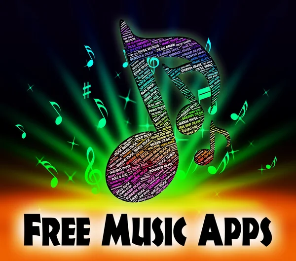 Free Music Apps Mostra software applicativo e audio — Foto Stock