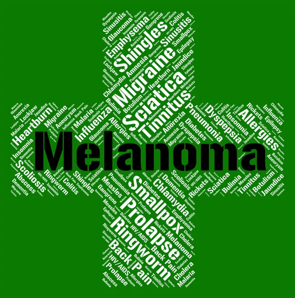 Melanoma Word Represents Skin Cancer And Affliction