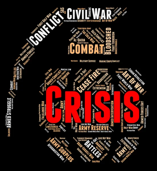 Palabra de crisis indica tiempos difíciles y adversidad — Foto de Stock