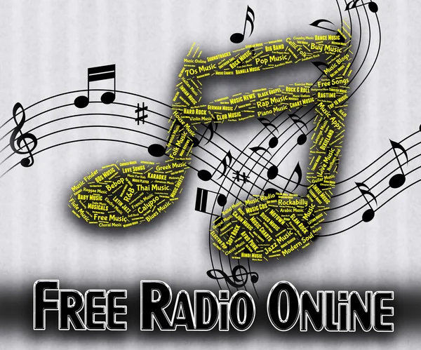 Free Radio Online Indicates No Charge And Acoustic — Stock Photo, Image