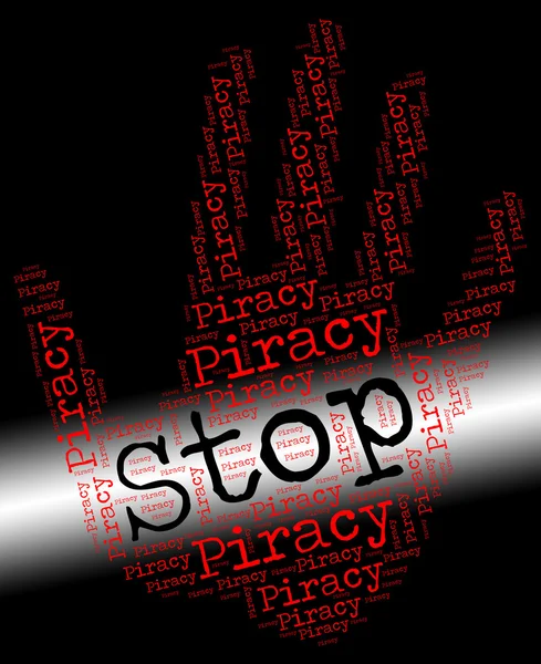 Stop Piraterie indique signe d'avertissement et de contrôle — Photo