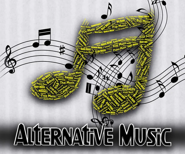 Alternative Musik bedeutet Soundtracks und akustische — Stockfoto