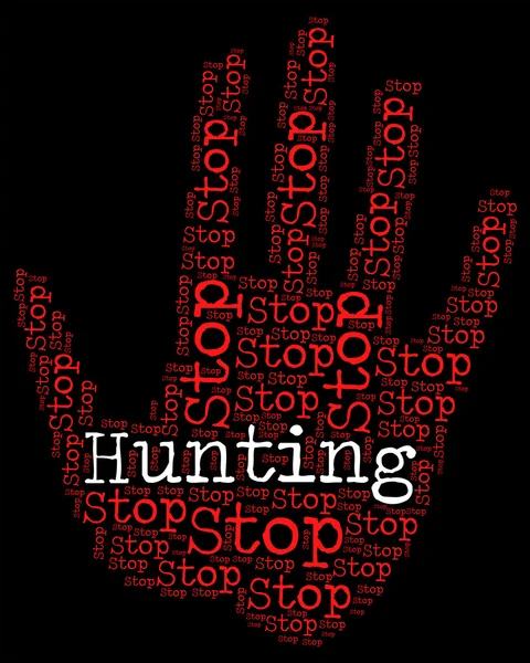 Jagdstopp weist auf Warnzeichen und Gefahr hin — Stockfoto