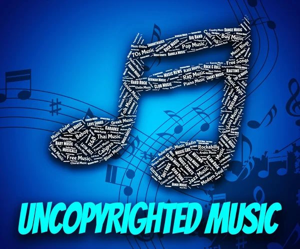 Uncopyrighted muzyka wskazuje prawa własności intelektualnej i C — Zdjęcie stockowe