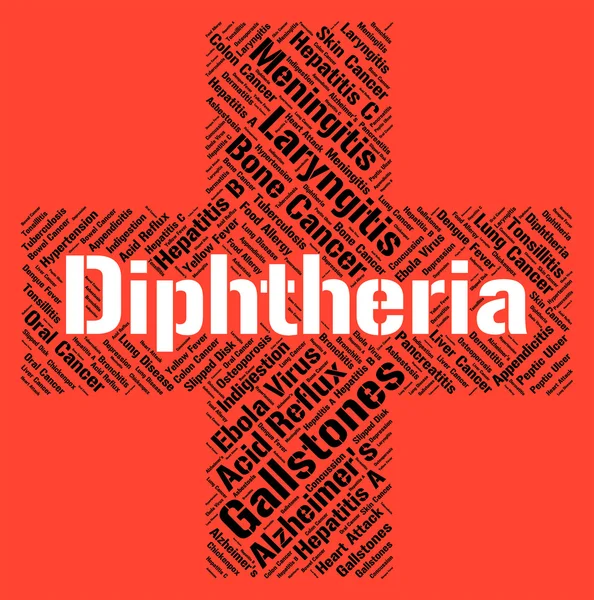 Diphtheria Word Means Corynebacterium Diphtheriae And Affliction — Stock Photo, Image