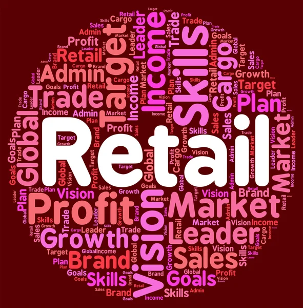 Retail Word Means Sales Sell And Market — Stock Photo, Image