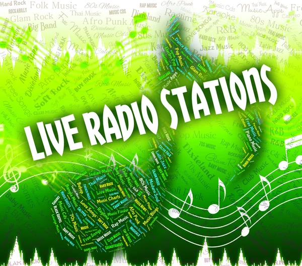 Estaciones de radio en vivo muestra la pista de sonido y audio —  Fotos de Stock
