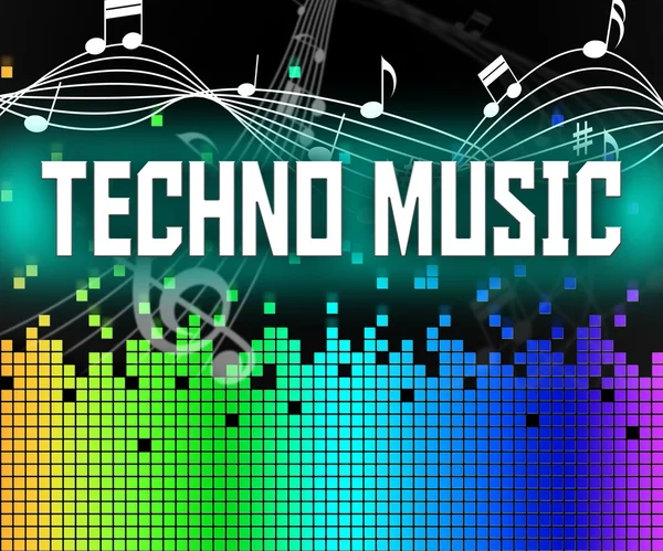 Techno Music indica trilha sonora e dança — Fotografia de Stock